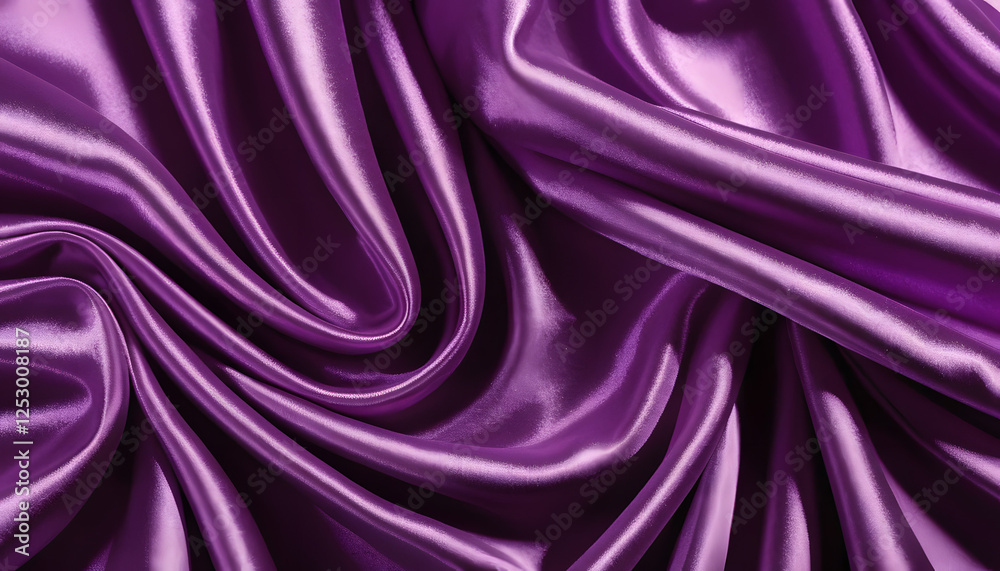 Obraz premium Luxurious purple satin fabric with smooth folds for textile design