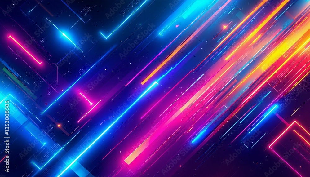 Futuristic Neon Line Art Design Futuristic Neon Line Art Design