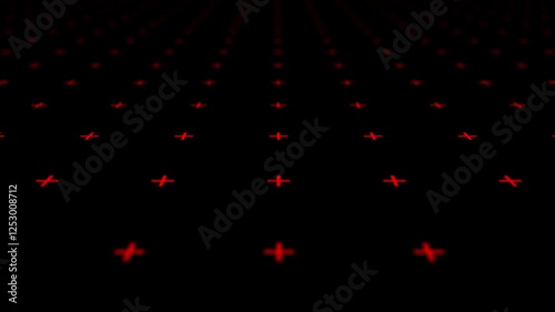 Black 3D Infinit Loop Background with Symbols 