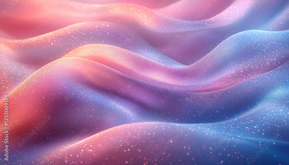 Shimmering pastel fabric waves with glitter, ideal for backgrounds Shimmering pastel fabric waves with glitter, ideal for backgrounds