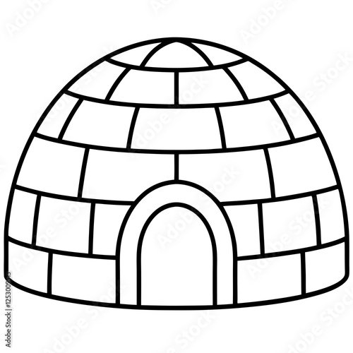 Arctic Igloo Line Illustration