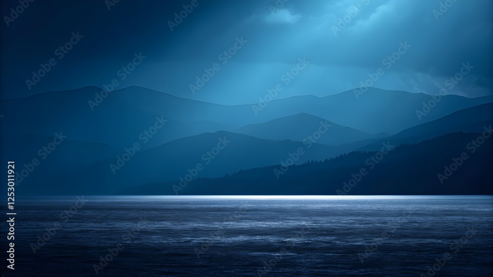 Dark, deep navy blue gradient background. Soft, diffused lighting creates subtle shading and transitions, lacking distinct features or objects. Smooth, even texture throughout, Dark, deep navy blue gradient background. Soft, diffused lighting creates subtle shading and transitions, lacking distinct features or objects. Smooth, even texture throughout,