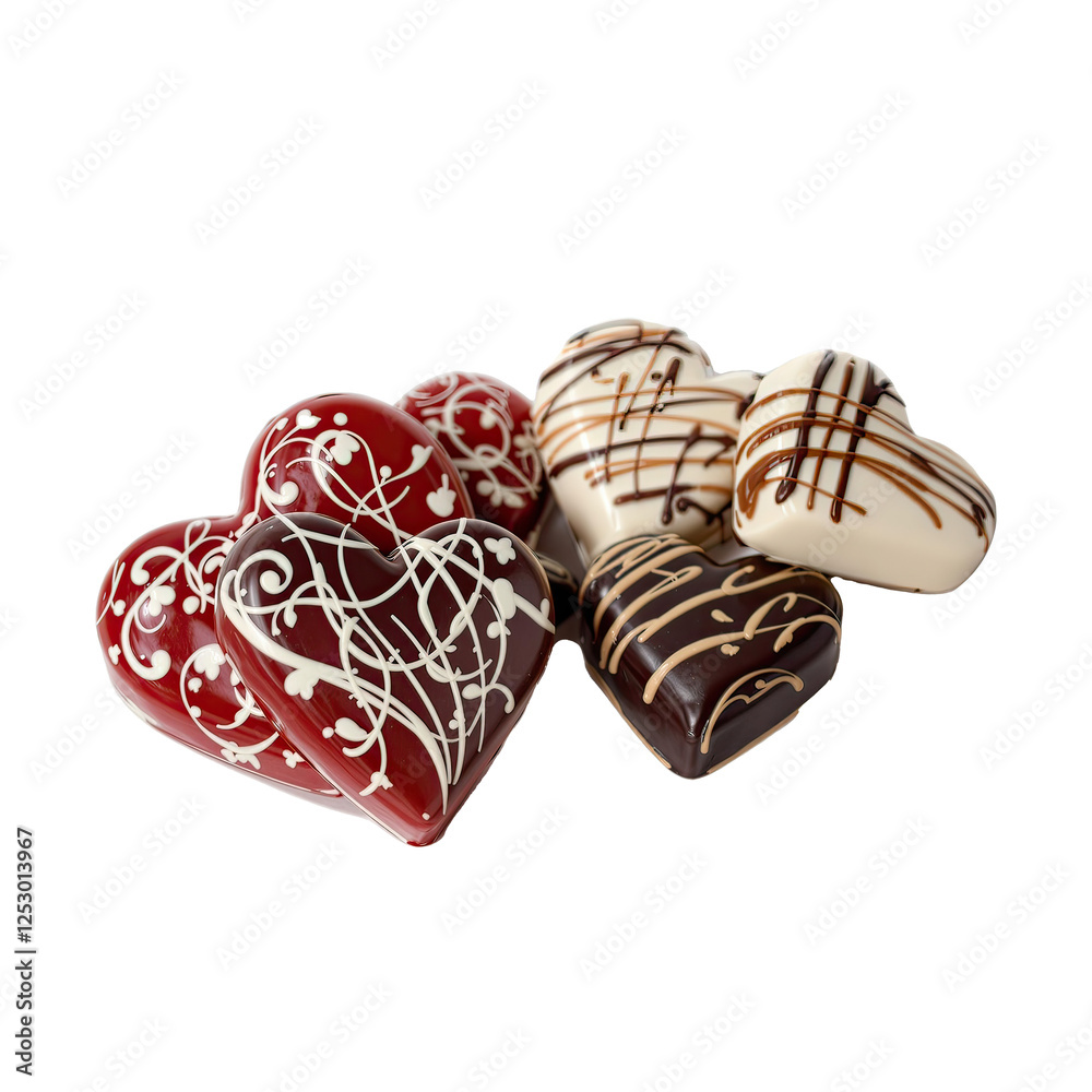 heart shaped cookies with chocolate on white isolated background heart shaped cookies with chocolate on white isolated background