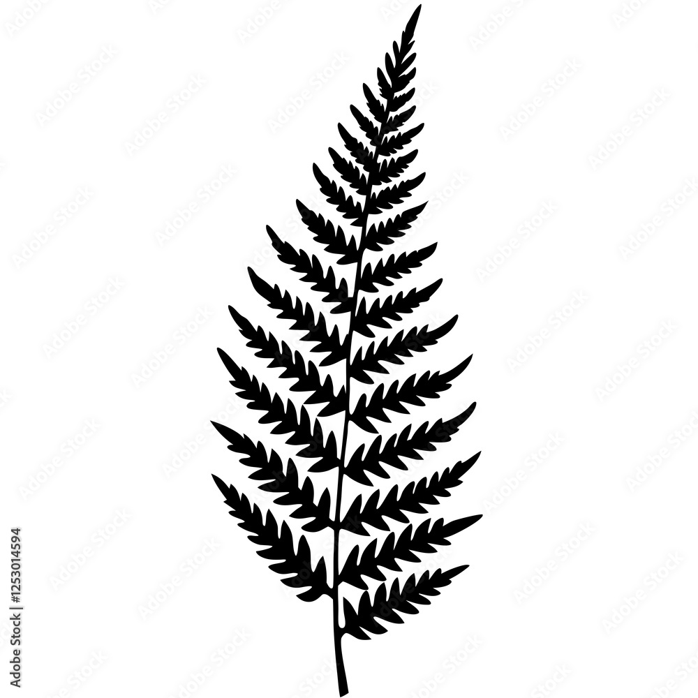 Naklejka premium Artistic Fern Leaf Outlines in Vector