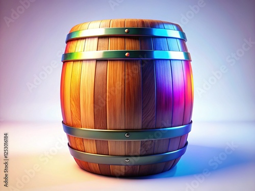 Stunning 3D Rendered Wooden Barrel with Transparent Background