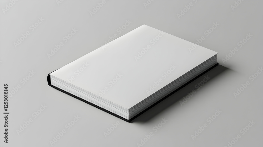 A closed hardcover book in a neutral tone, placed on a flat surface, representing reading, studying, or branding design.