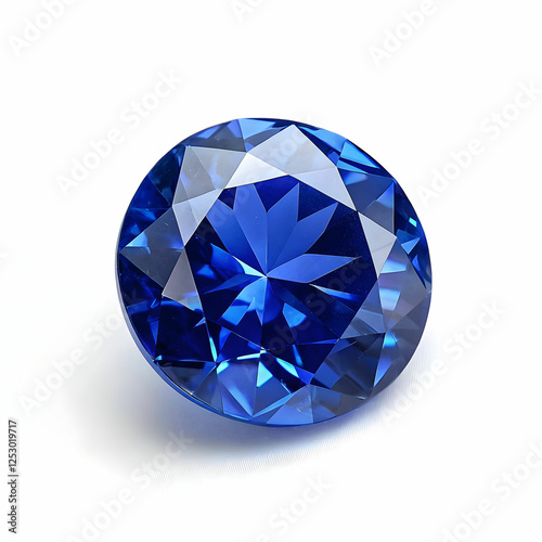 sapphire gemstone with white background