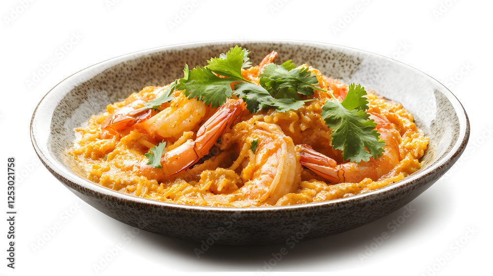 Traditional Thai Pad Pong Karee with Shrimp and Fresh Herbs Traditional Thai Pad Pong Karee with Shrimp and Fresh Herbs