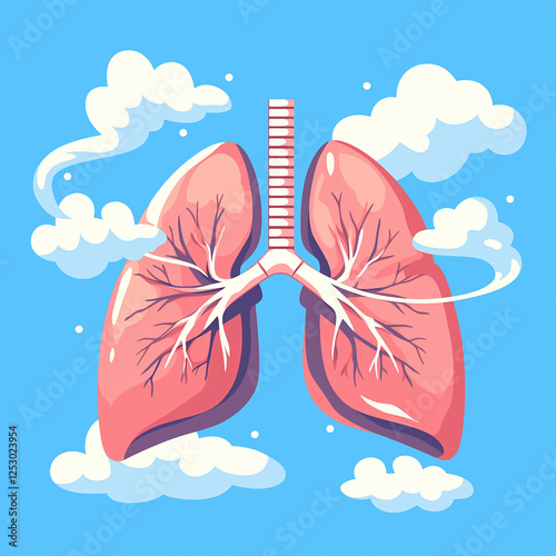 Lung human icon, respiratory system