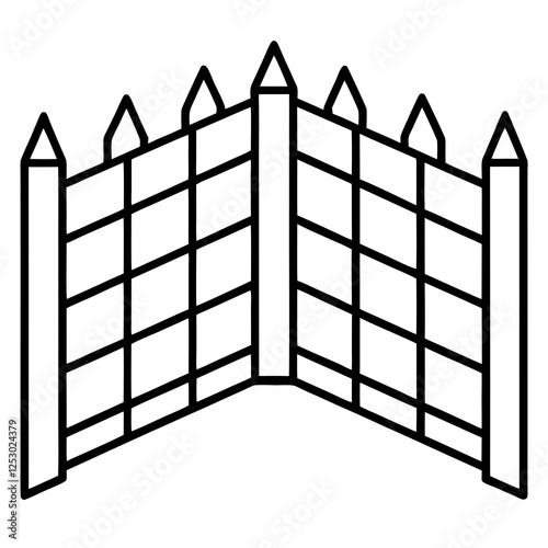 Classic Wooden Fence Line Art Design