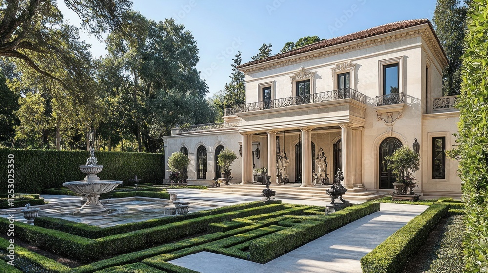 Neoclassical Mansion with Formal Gardens Neoclassical Mansion with Formal Gardens