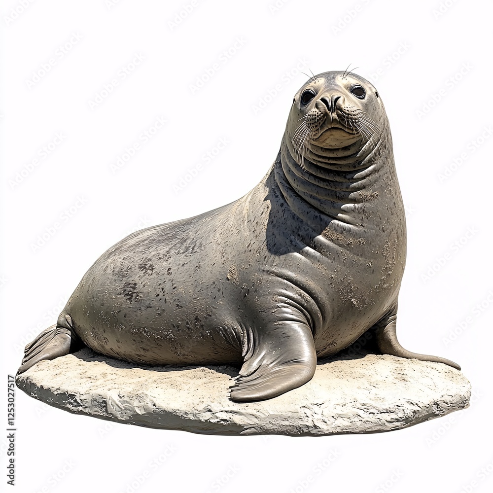Fototapeta premium Northern Elephant Seal Resting on a Rock