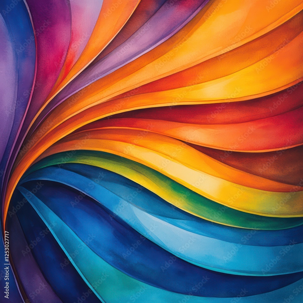 Obraz premium Vibrant Waves of Colorful Abstract Art with Flowing Patterns and Smooth Gradients in Vivid Hues