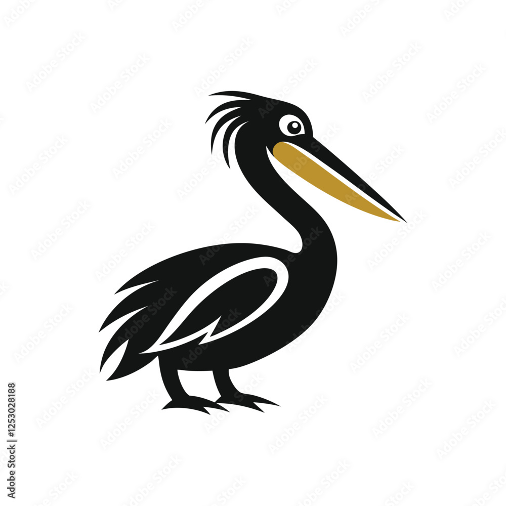 High-Quality Pelican Bird Silhouette Vector for Designers. High-Quality Pelican Bird Silhouette Vector for Designers.
