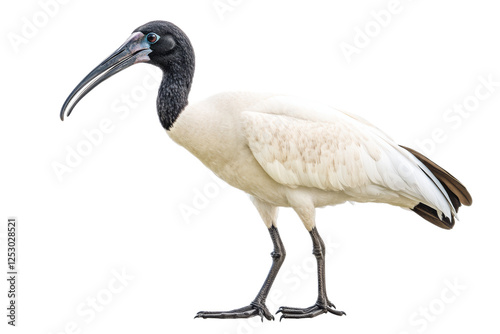 Australian White Ibis Standing Against Transparent Background in Studio Setting