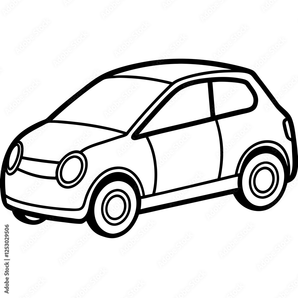 Fototapeta premium Clean and Minimal EV Line Art Graphic