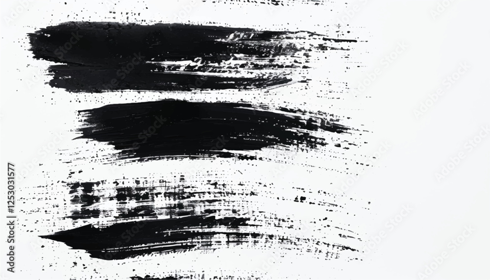 Naklejka premium Brush strokes texture. Black ink paint stroke background. Vector black paint ink brush stroke. Grunge texture.