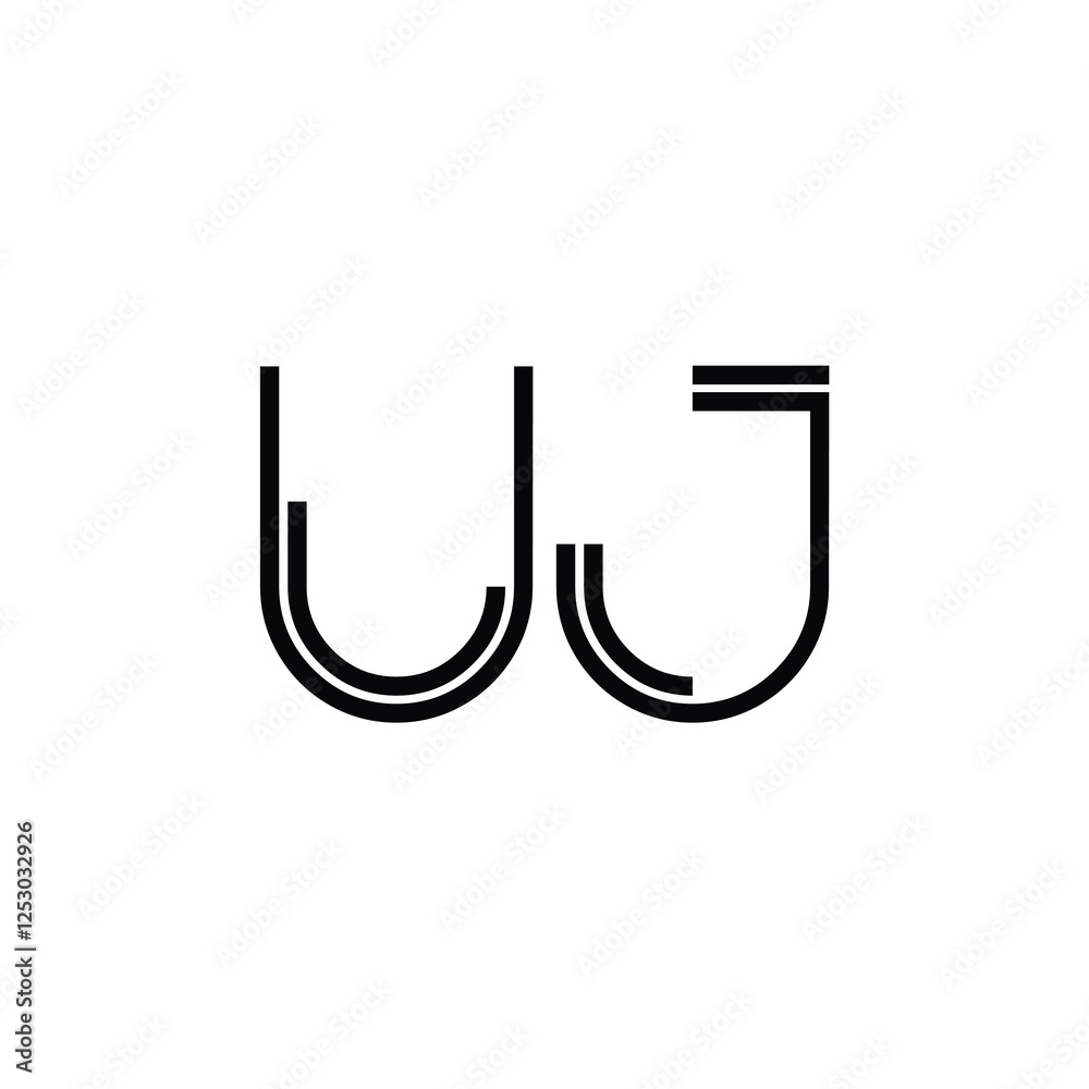 UJ monogram logo design letter text name symbol monochrome logotype alphabet character simple logo UJ monogram logo design letter text name symbol monochrome logotype alphabet character simple logo