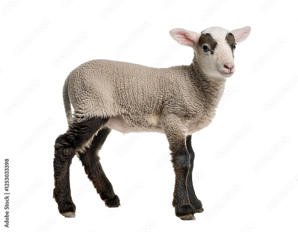 lamb isolated on white or transparency
