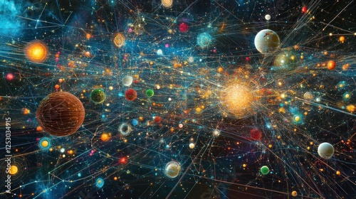 Cosmic Web: A Celestial Tapestry of Planets and Stars photo