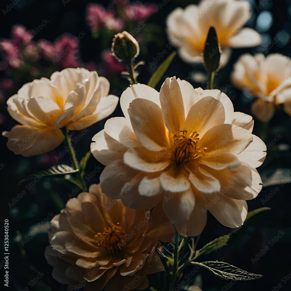 Fototapeta premium yellow and white chrysanthemum