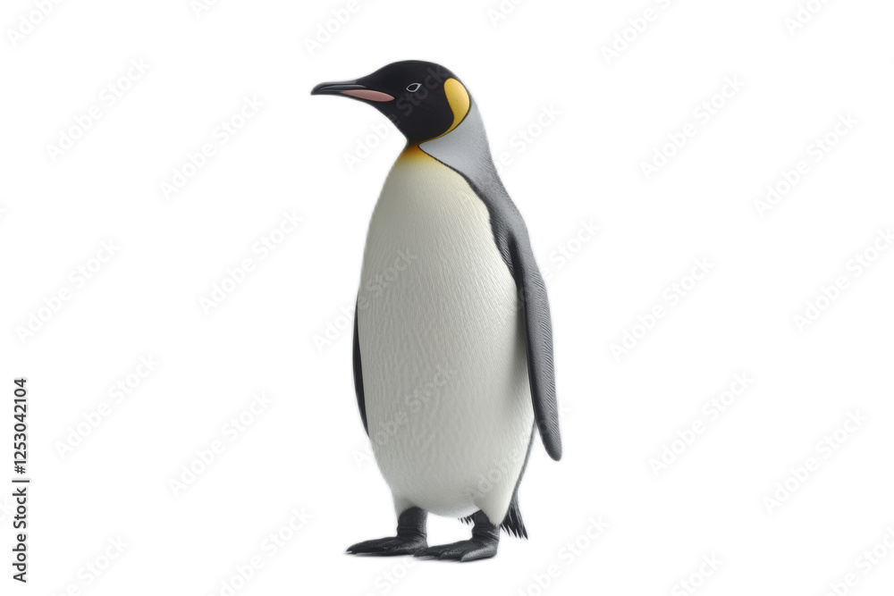 Fototapeta premium A penguin stands on a transparent background