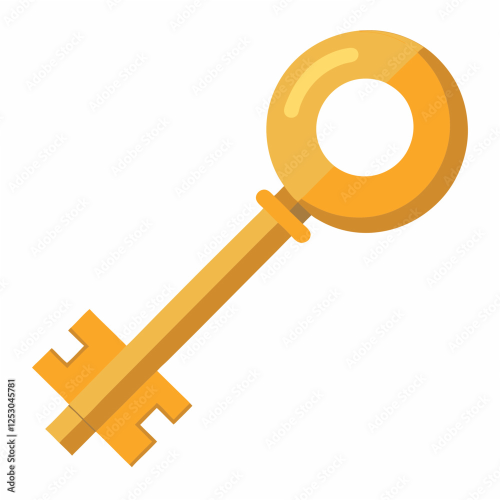 Key isolated on white whit background vector art illustration Key isolated on white whit background vector art illustration