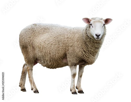 Obraz na płótnie sheep isolated on white w salonie