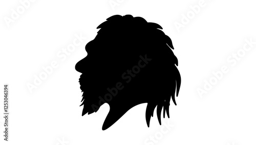 neanderthal symbol, black isolated silhouette