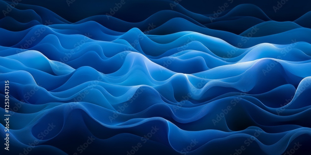 Abstract Blue Waves Background