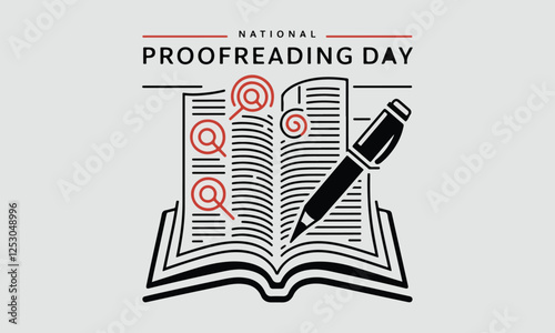 National Proofreading Day Vector Design | T-Shirt, Poster, Sticker, Social Media & Animated GIF | Solid Colors, No Gradient, Vector Illustration. Print ready eps