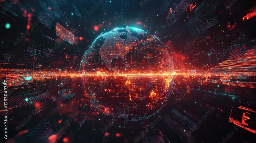 Digital Globe Network Data Streams Flowing Digital Globe Network Data Streams Flowing