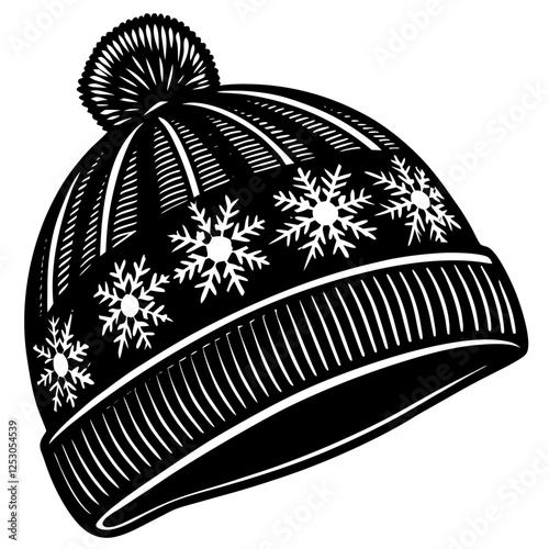 Winter cap on white background vector art illustration photo