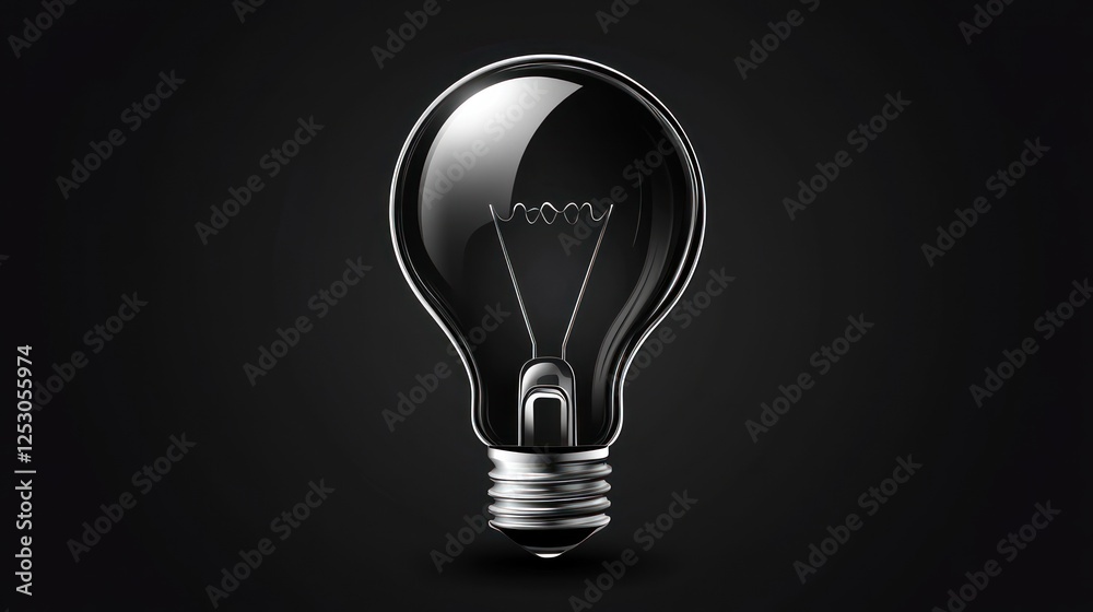 Dark Enigma: A Black Lightbulb Against a Deep Black Background Dark Enigma: A Black Lightbulb Against a Deep Black Background