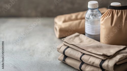 Close-Up of a Packed Emergency Kit Ready for Evacuation photo