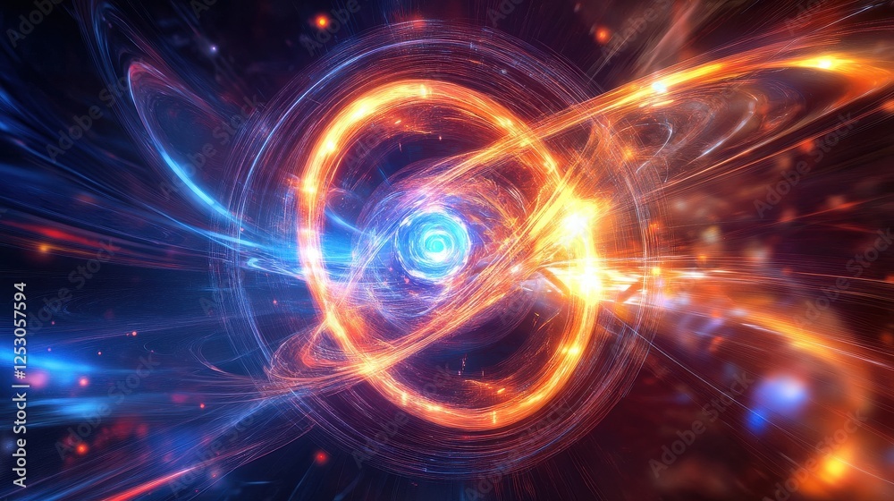 Quantum Core Illuminated by Swirling Binary Data