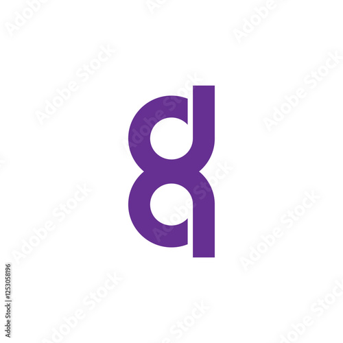 letter qd circles connect linked geometric logo vector photo