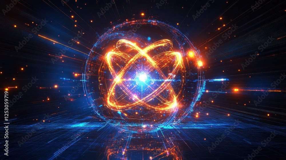 Quantum Core Glowing with Intricate Holographic Data Quantum Core Glowing with Intricate Holographic Data