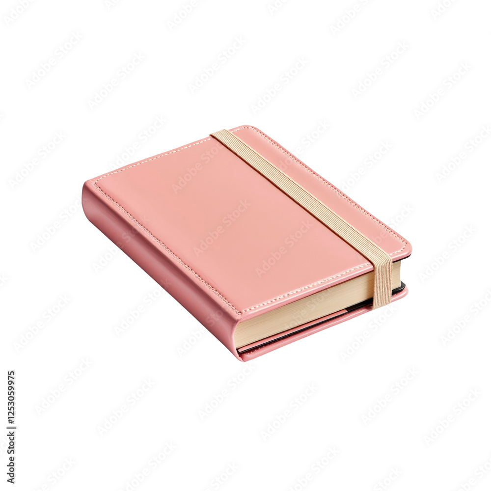 Elegant Pink Leather Notebook with Elastic Closure Elegant Pink Leather Notebook with Elastic Closure