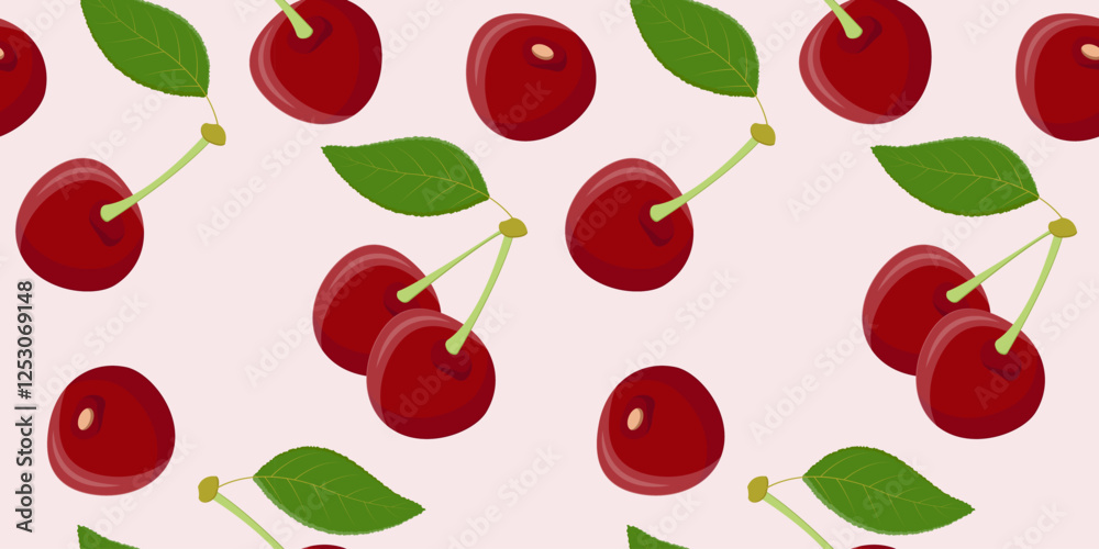 Seamless pattern with juicy cherry Seamless pattern with juicy cherry