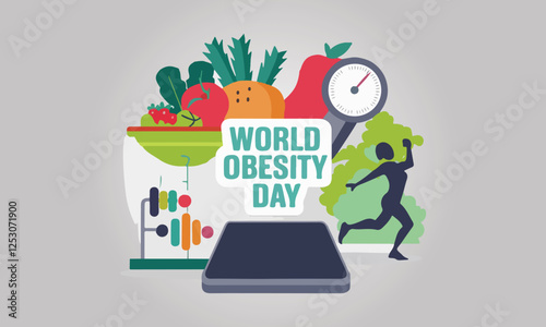 World Obesity Day Vector Illustration | Social Media, T-Shirt, Poster, Sticker, Print Card & Animated GIF Design. Print ready eps