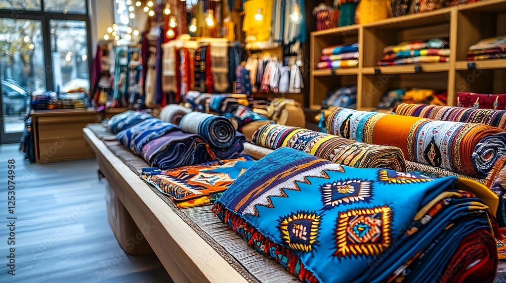 Colorful Ethnic Textile Fabric Rolls - Bohemian style Colorful Ethnic Textile Fabric Rolls - Bohemian style