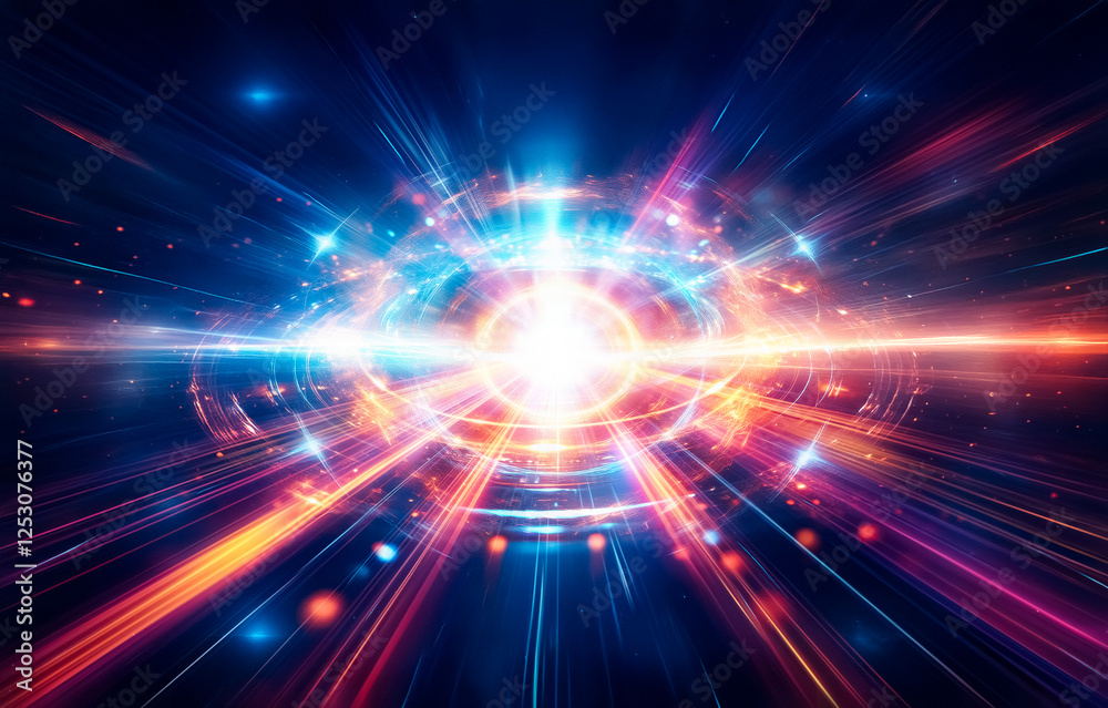 Abstract background with a dynamic composition of colorful light streaks on a dark background. Abstract background with a dynamic composition of colorful light streaks on a dark background.