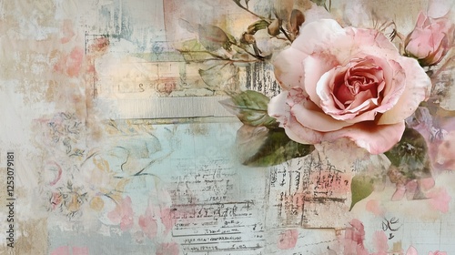 Shabby chic collage canolli, scrapbook paper, old paper, vintage