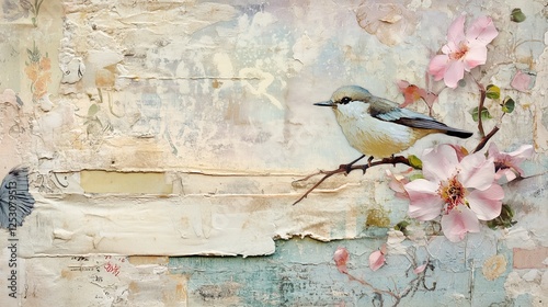 Shabby chic collage canolli, scrapbook paper, old paper, vintage