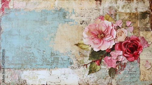 Shabby chic collage canolli, scrapbook paper, old paper, vintage