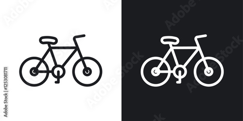 Biking icons in black and white liner strokes for web design.