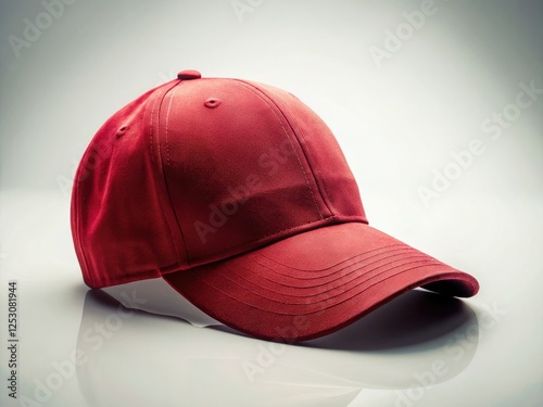 Wallpaper Mural Classic red baseball cap, crisp white background. Vintage monochrome style. Clean promo image. Torontodigital.ca