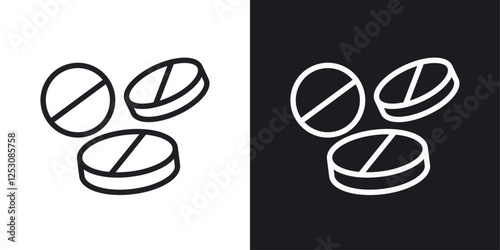 Medicine icons in black and white liner strokes for web design.