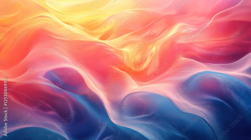 Obraz premium Abstract Colorful Waves in Vibrant Orange, Pink, and Blue Tones